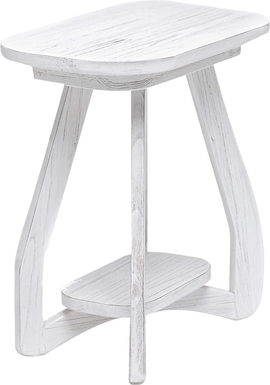 Guoten White Chairside Table