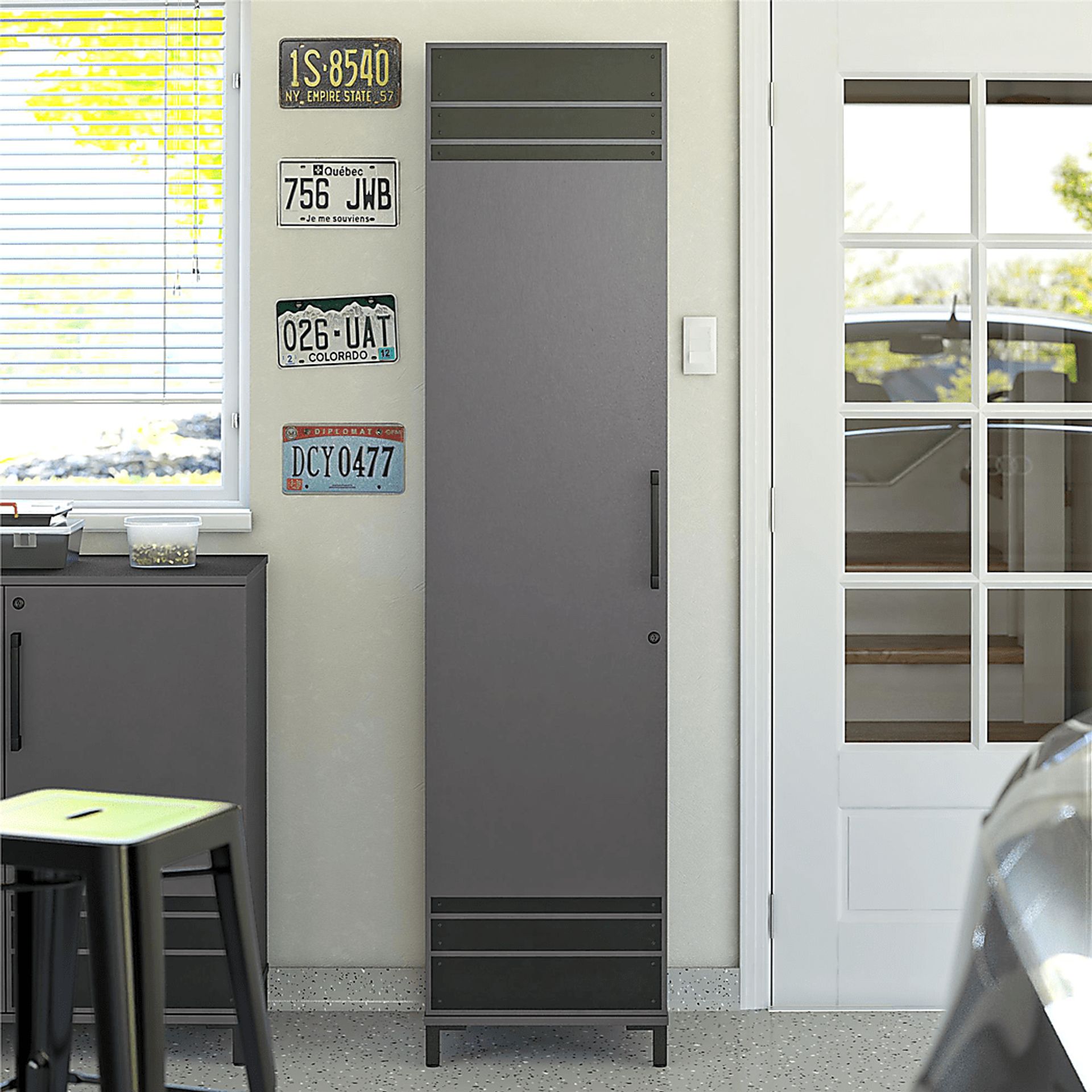 Gurden Gray Garage 1 Door Cabinet - Image 2