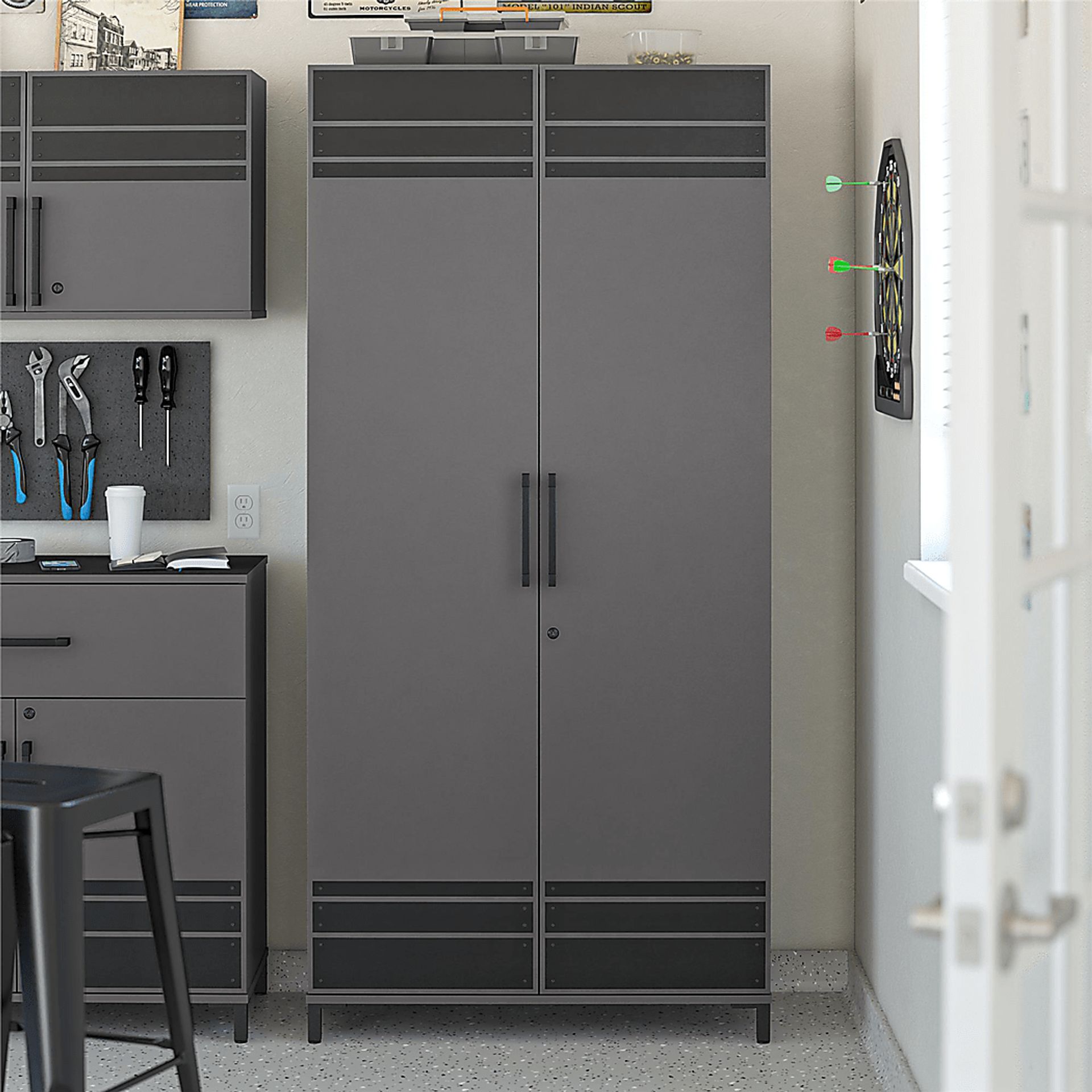 Gurden Gray Garage 2 Door Cabinet - Image 3