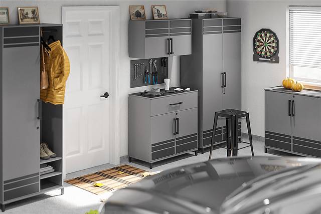 Gurden Gray Garage 2 Door Wall Cabinet - Thumbnail - Image 3