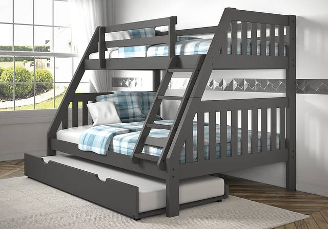 Gus Gray Twin/Full Step Bunk Bed - Thumbnail - Image 2
