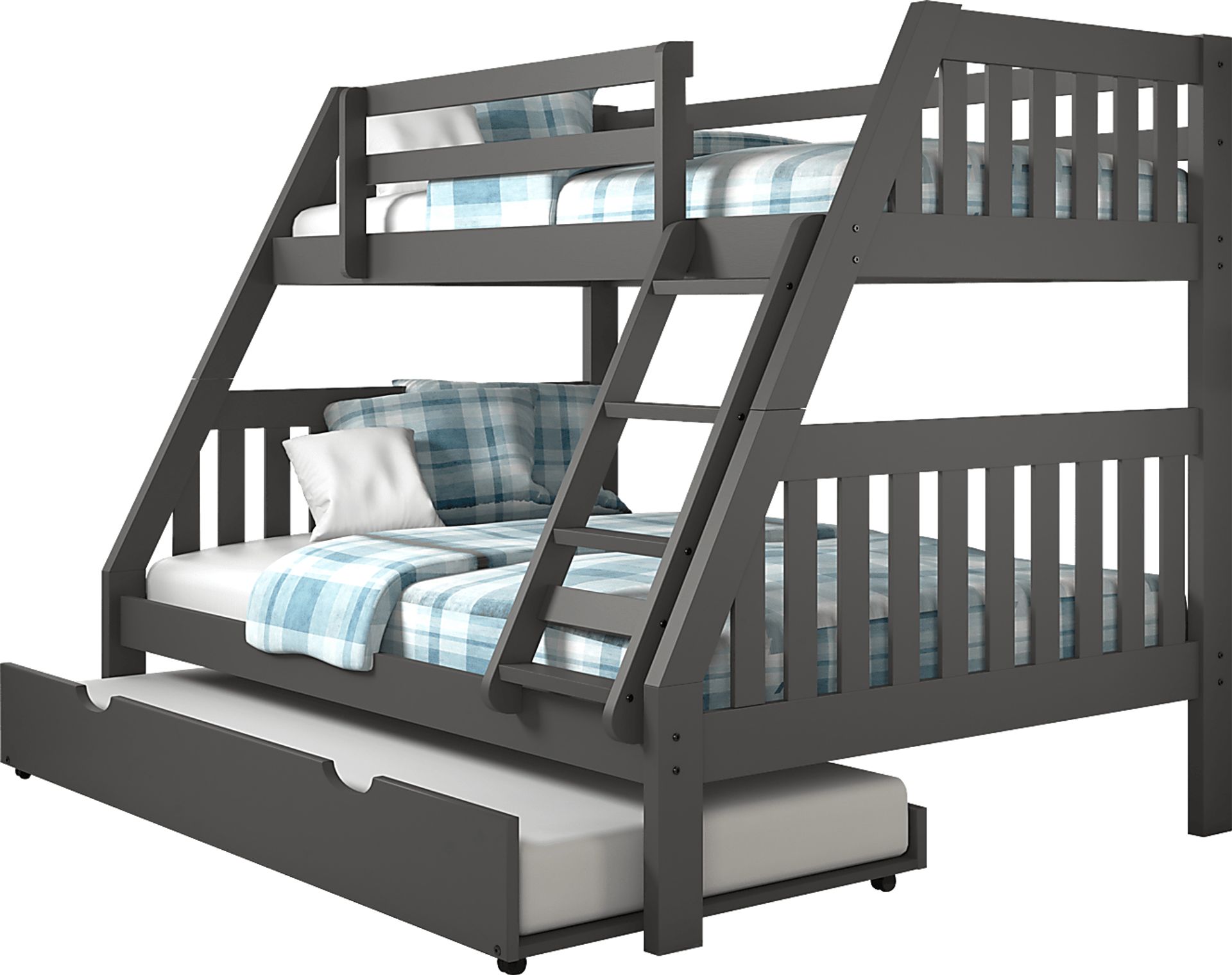 Gus Gray Twin/Full Step Bunk Bed - Image 1