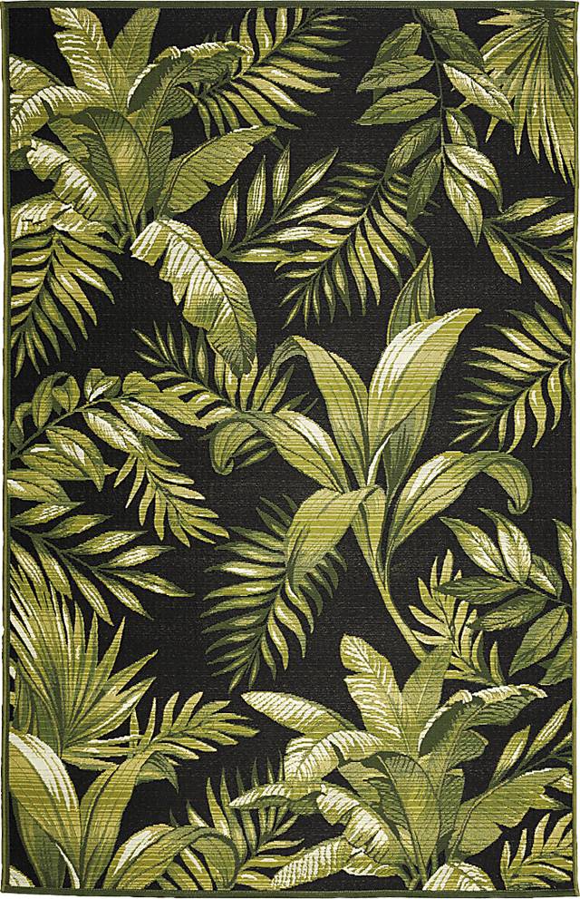 Guthrie Black 4'10 x 7'6 Indoor/Outdoor Rug - Thumbnail - Image 1