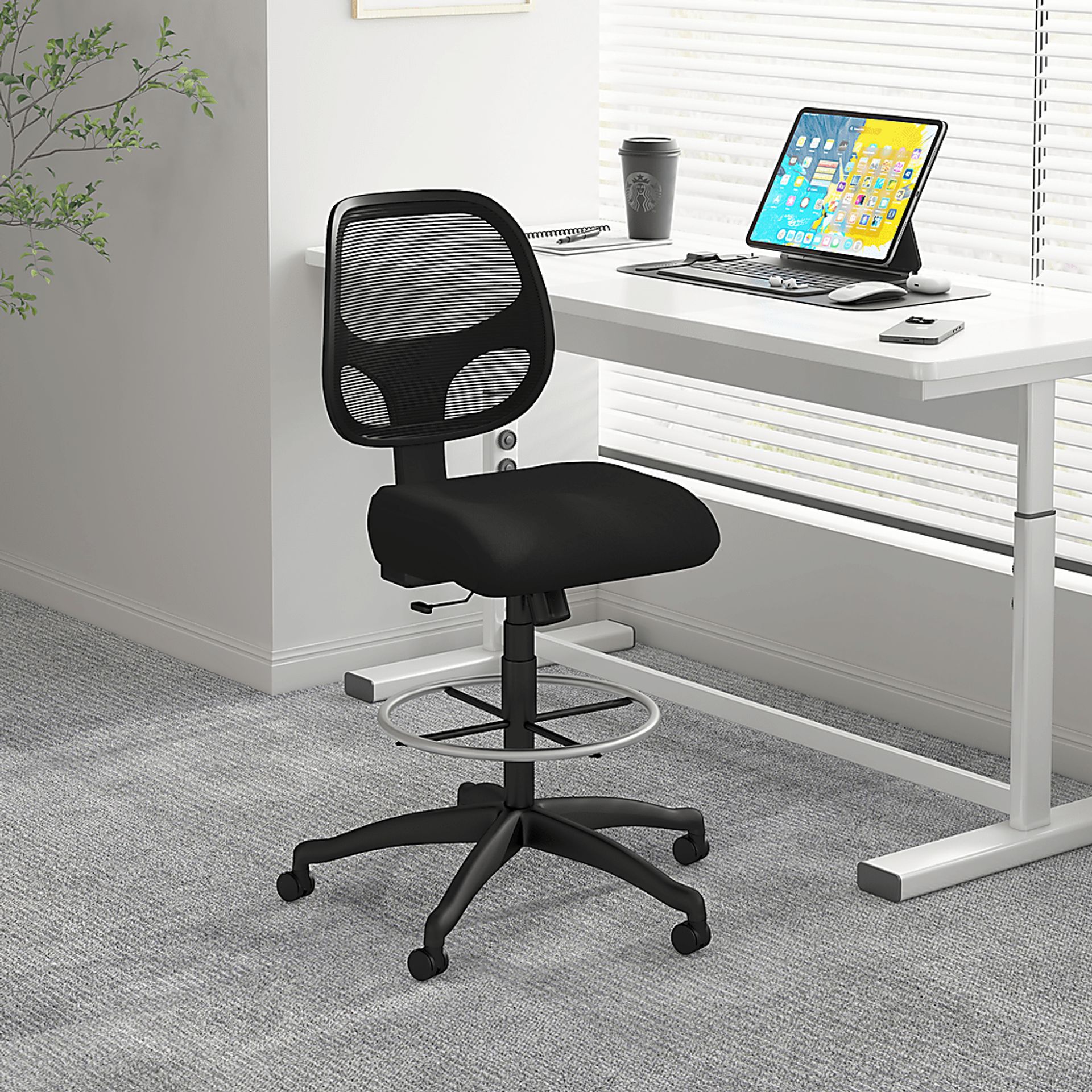 Guynemer Black Desk Stool - Image 2