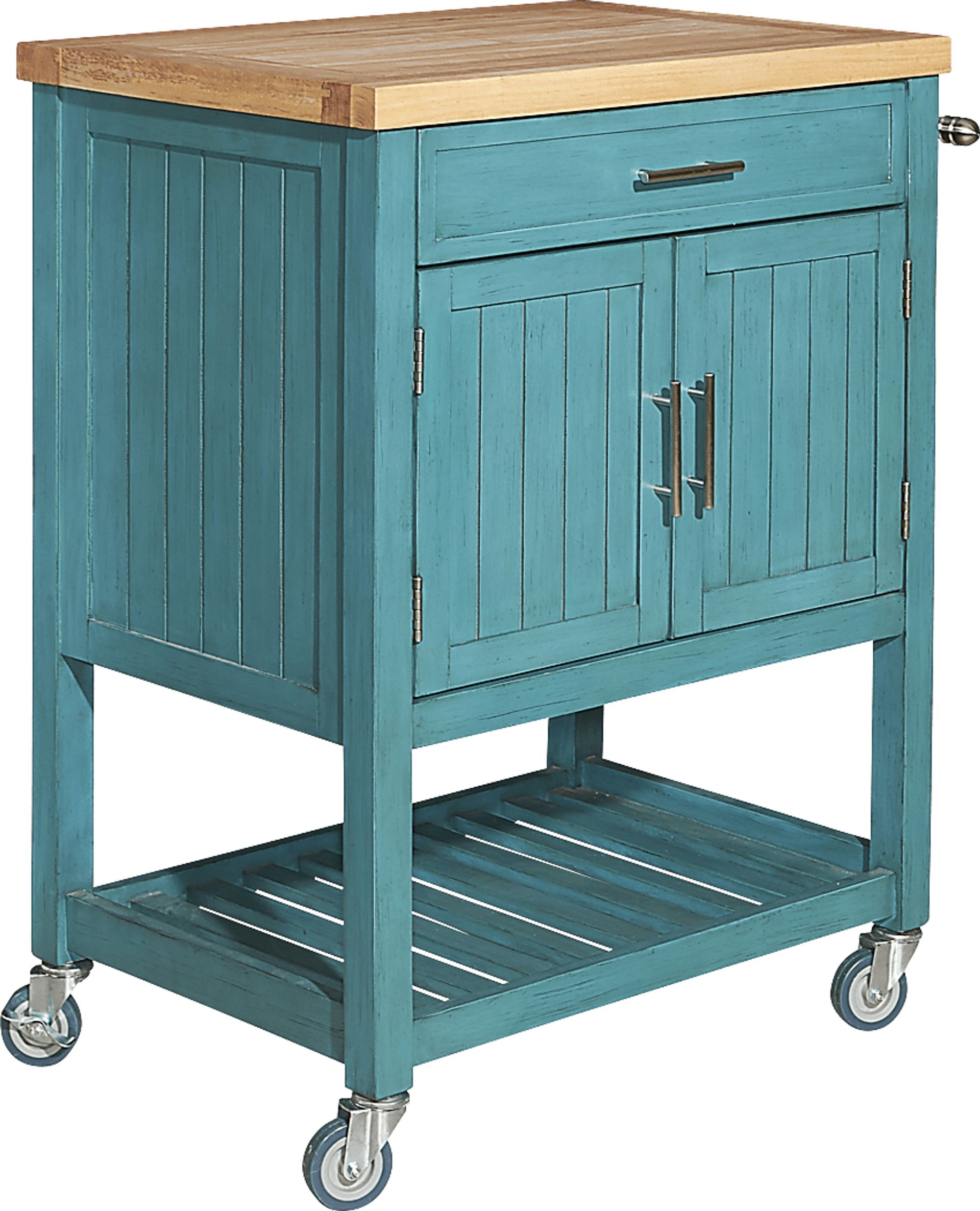 Gwendoline Teal Bar Cart - Image 1