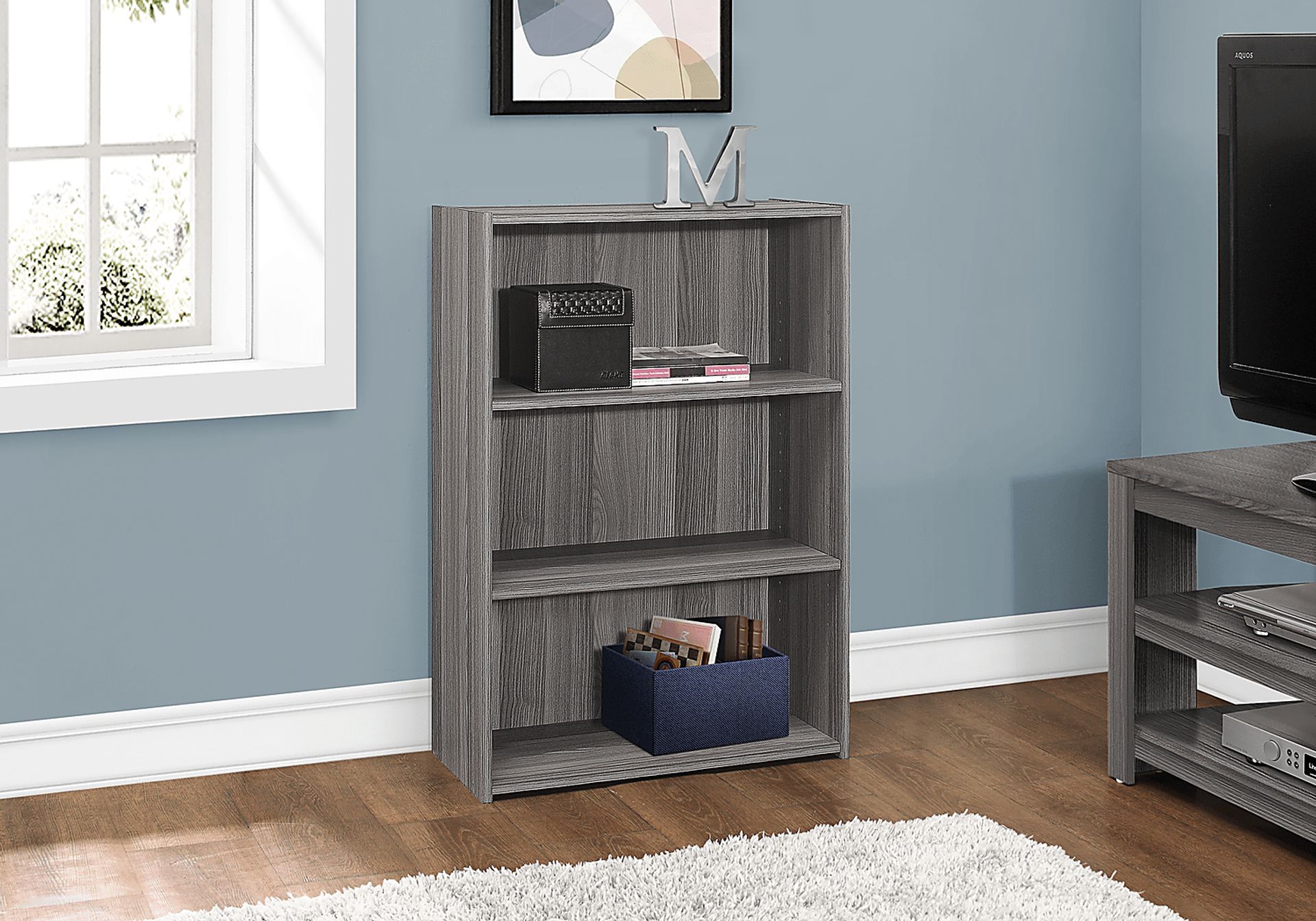 Gwynnwood Gray Bookcase - Image 2