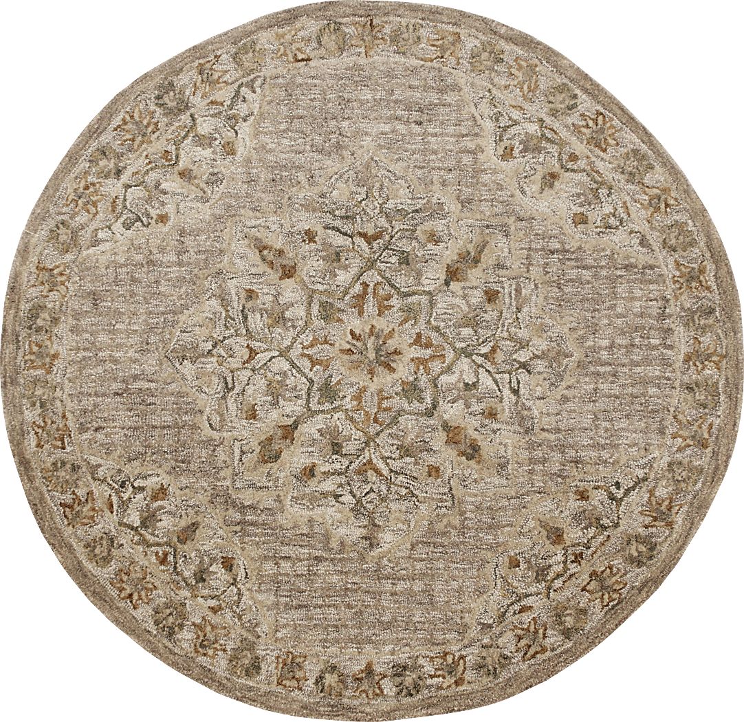 Wundar Beige 6' Round Rug