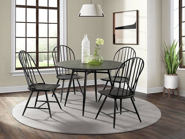 Habiba Black Side Chair, Set of 2 - Thumbnail - Image 2