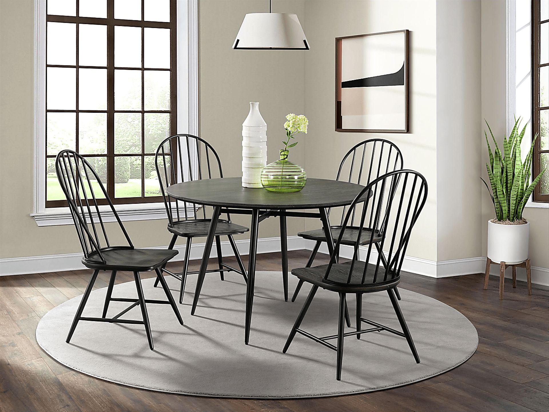 Habiba Black Side Chair, Set of 2 - Image 2