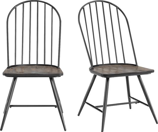 Habiba Black Side Chair, Set of 2 - Thumbnail - Image 1