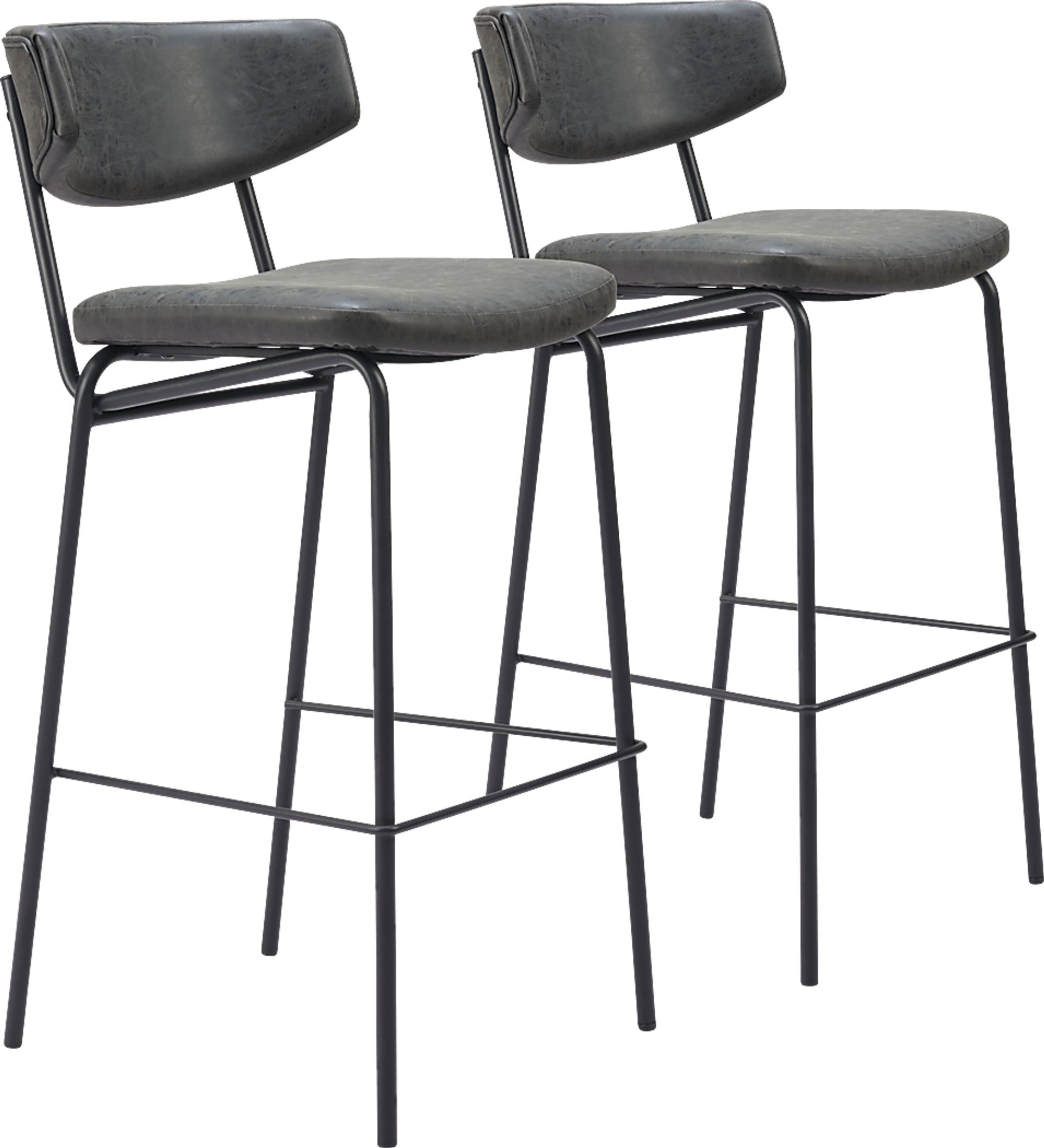 Haciendas Black Barstool, Set of 2 - Image 1