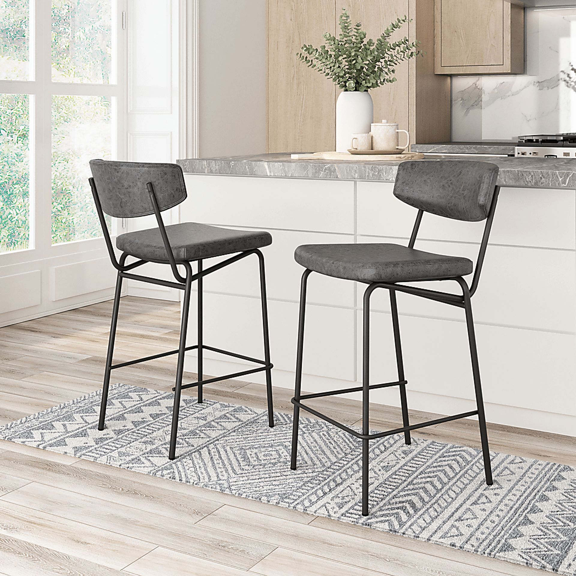 Haciendas Black Counter Height Stool, Set of 2 - Image 2