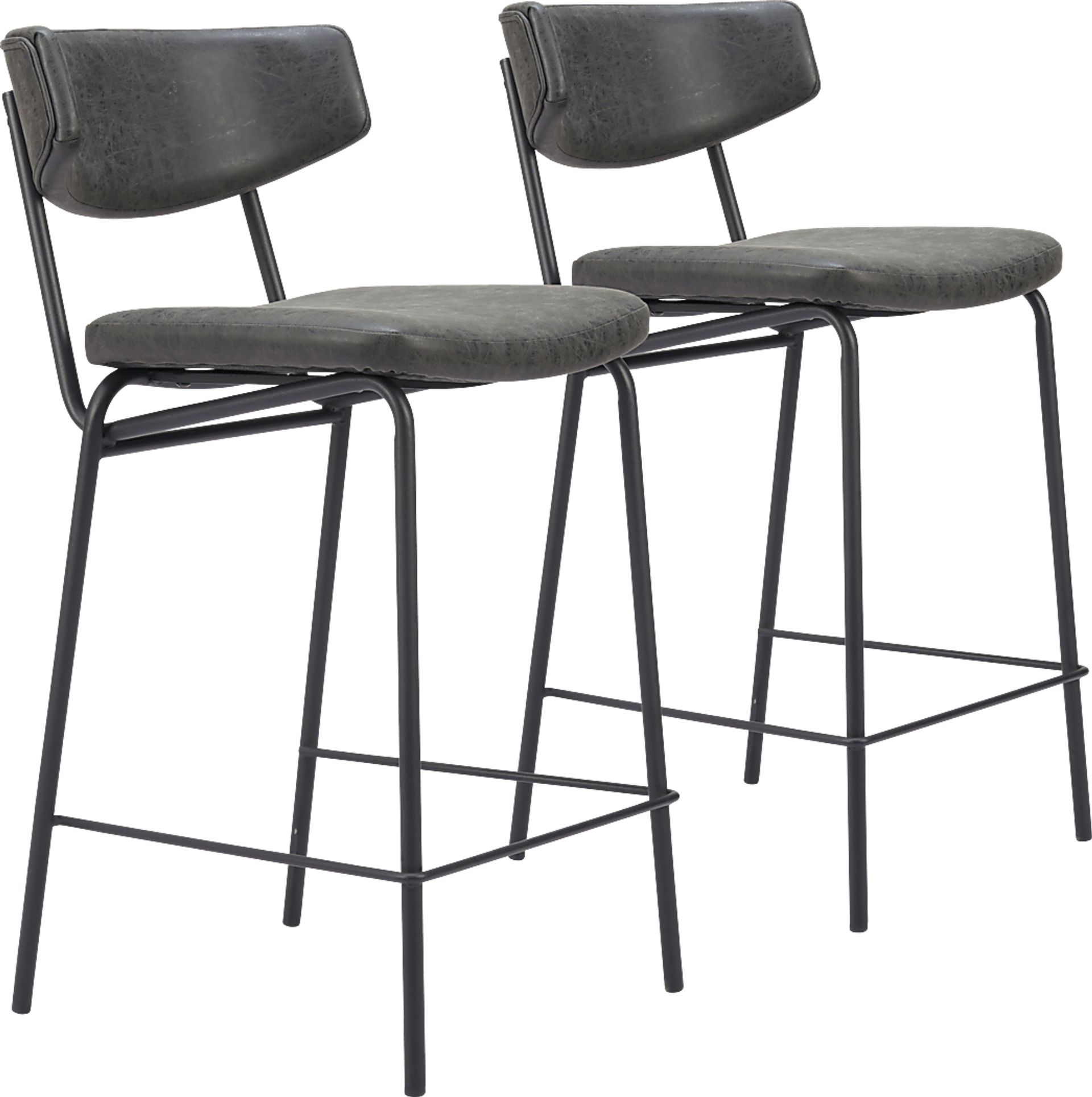 Haciendas Black Counter Height Stool, Set of 2 - Image 1
