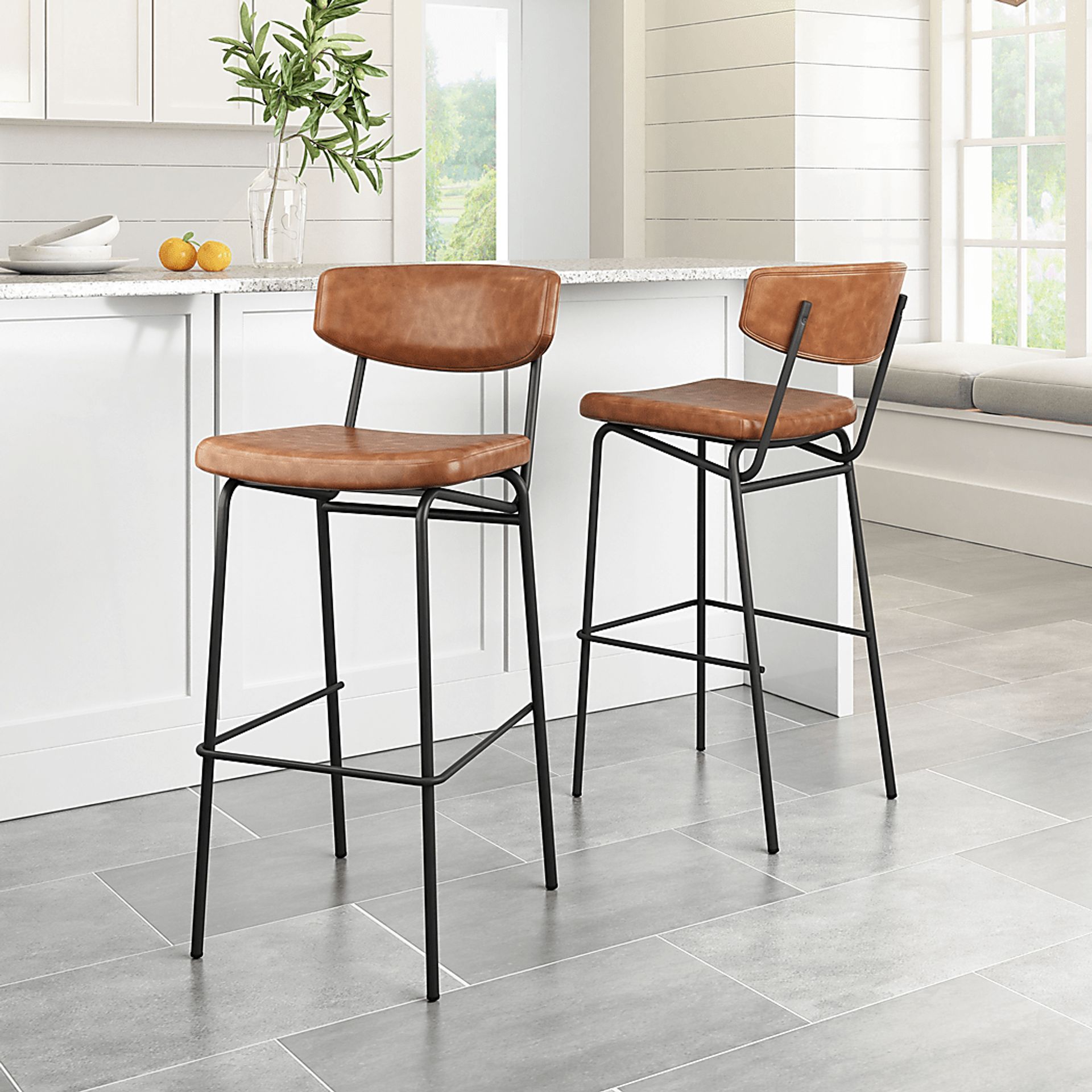 Haciendas Brown Barstool, Set of 2 - Image 2
