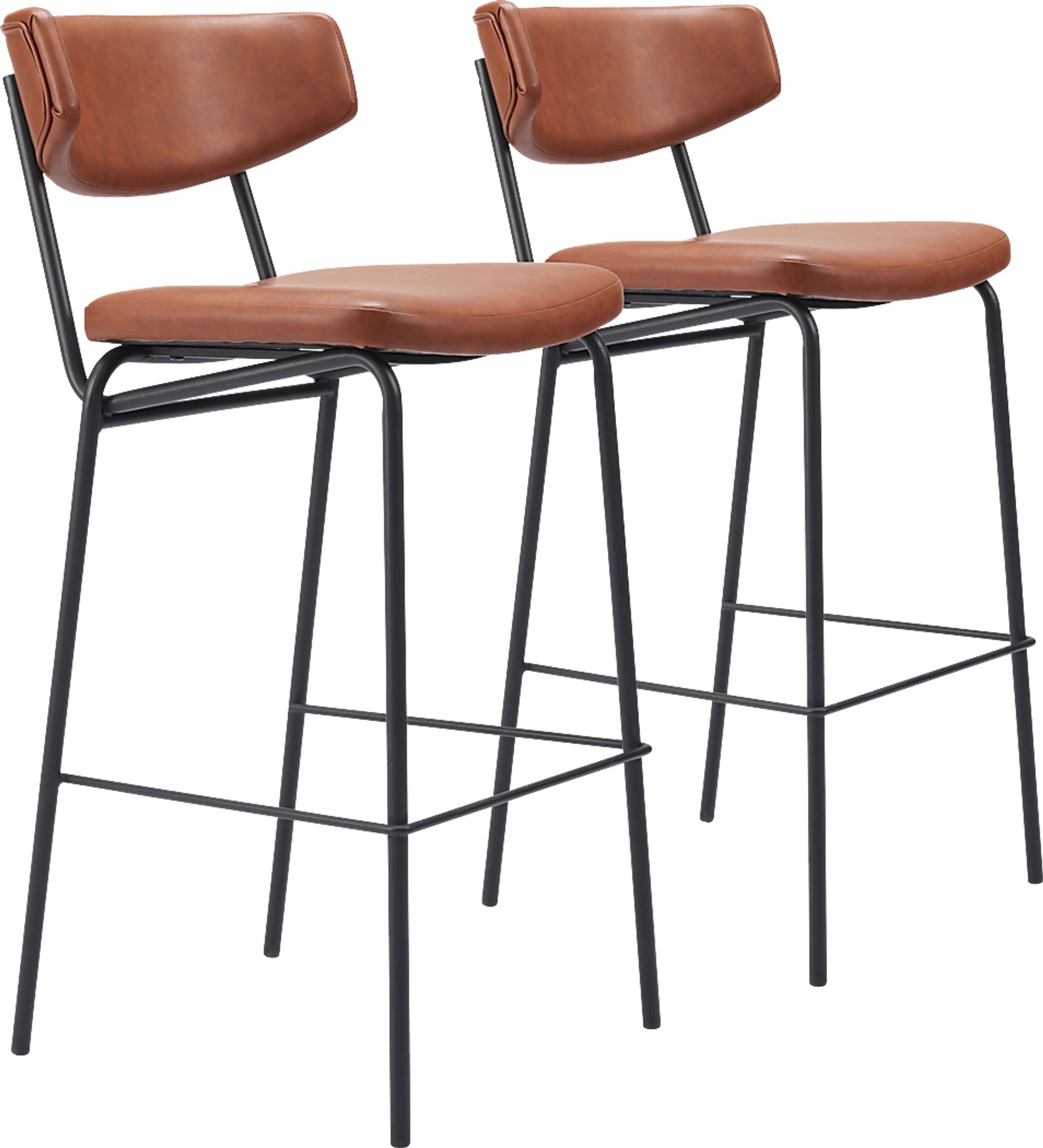 Haciendas Brown Barstool, Set of 2 - Image 1
