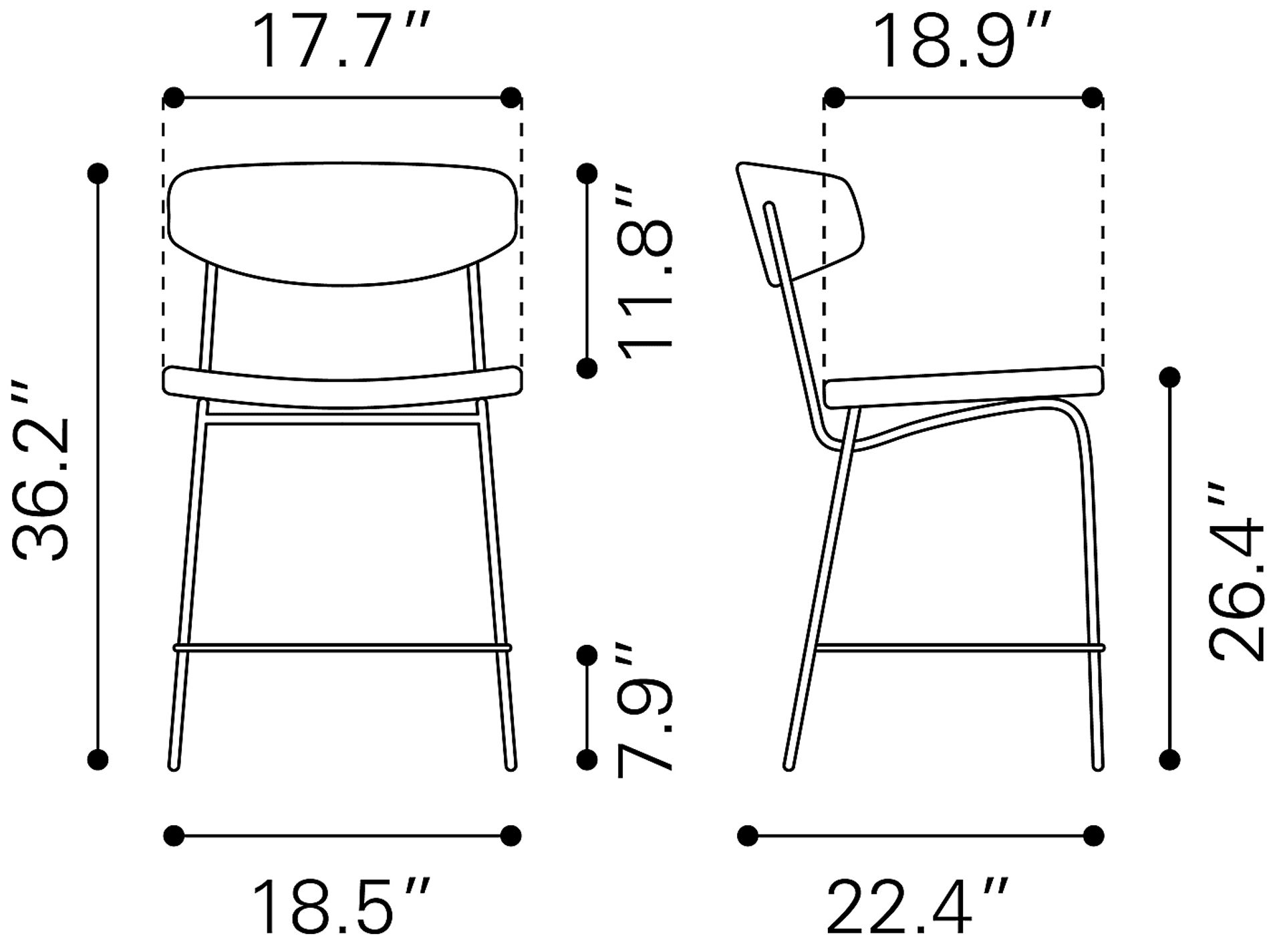 Haciendas Brown Counter Height Stool, Set of 2 - Image 11