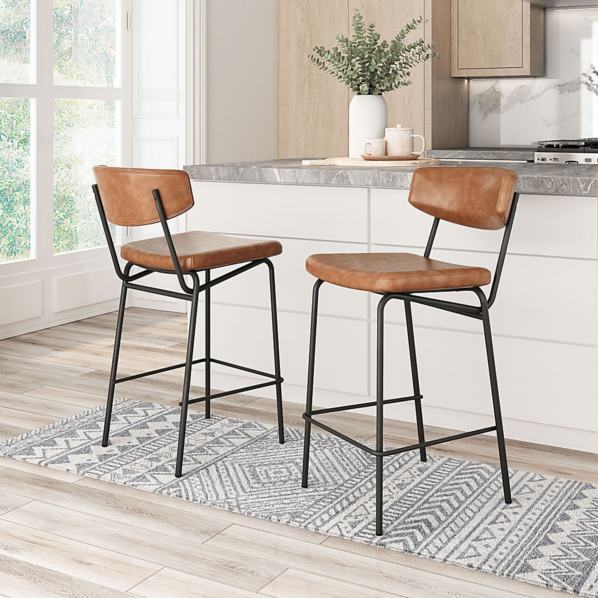 Haciendas Brown Counter Height Stool, Set of 2 - Image 2