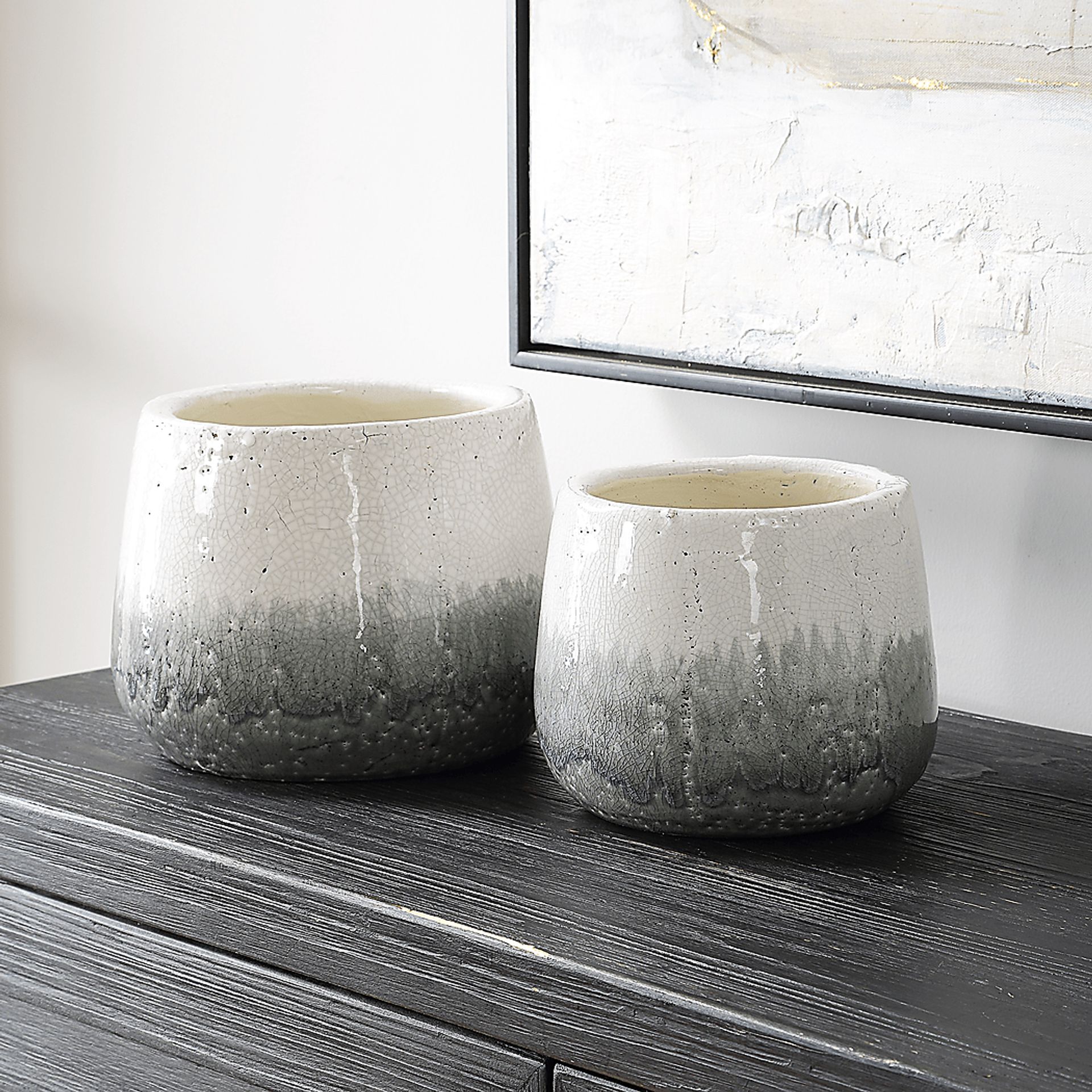 Hadila Gray Vase, Set of 2 - Image 2