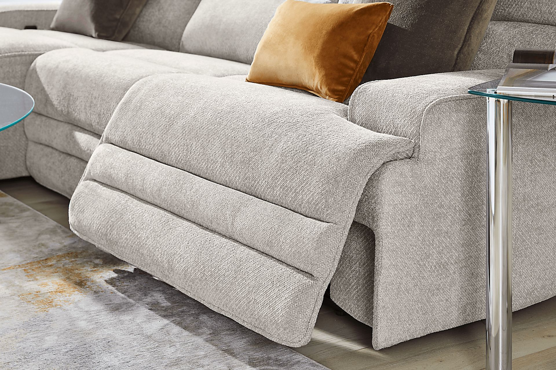 Hadley Park Beige 3 Pc Dual Power Reclining Sectional - Image 16