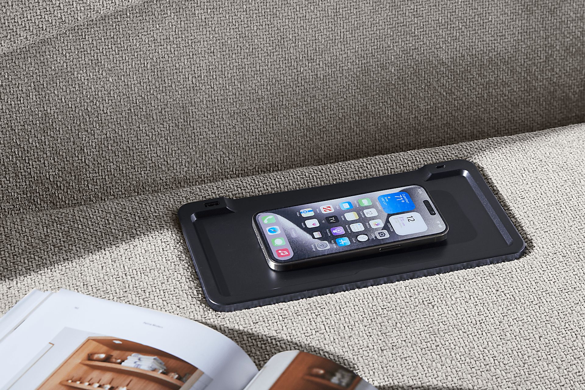 Hadley Park Beige 3 Pc Dual Power Reclining Sectional - Image 12