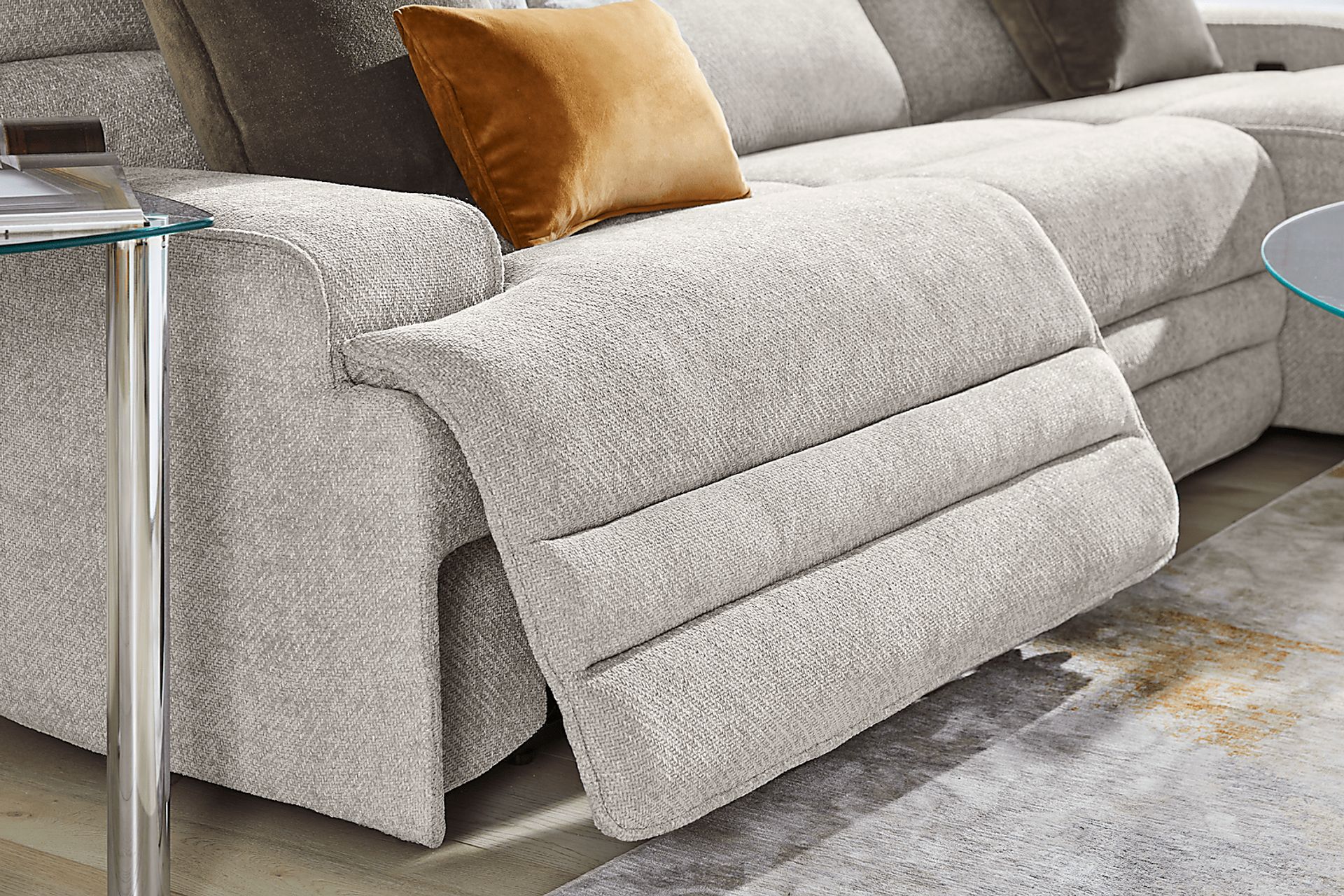 Hadley Park Beige 3 Pc Dual Power Reclining Sectional - Image 15