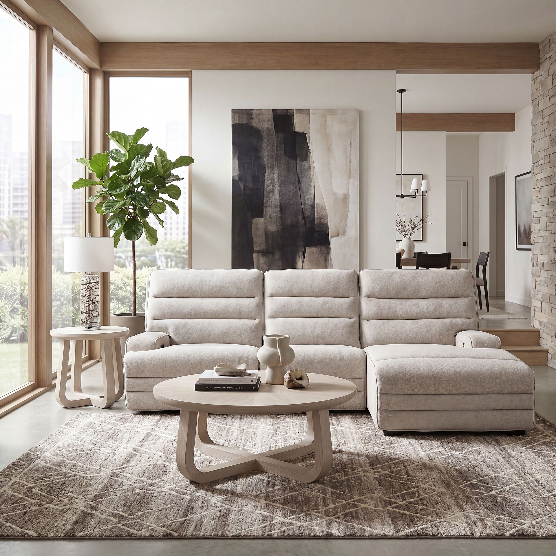 Hadley Park Beige 3 Pc Dual Power Reclining Sectional - Image 20