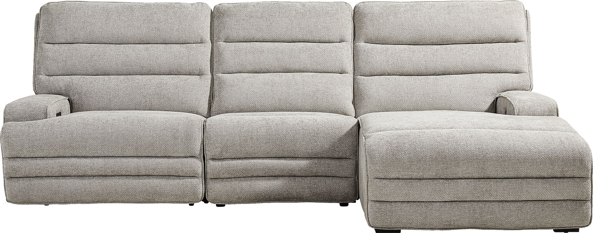 Hadley Park Beige 3 Pc Dual Power Reclining Sectional - Image 1