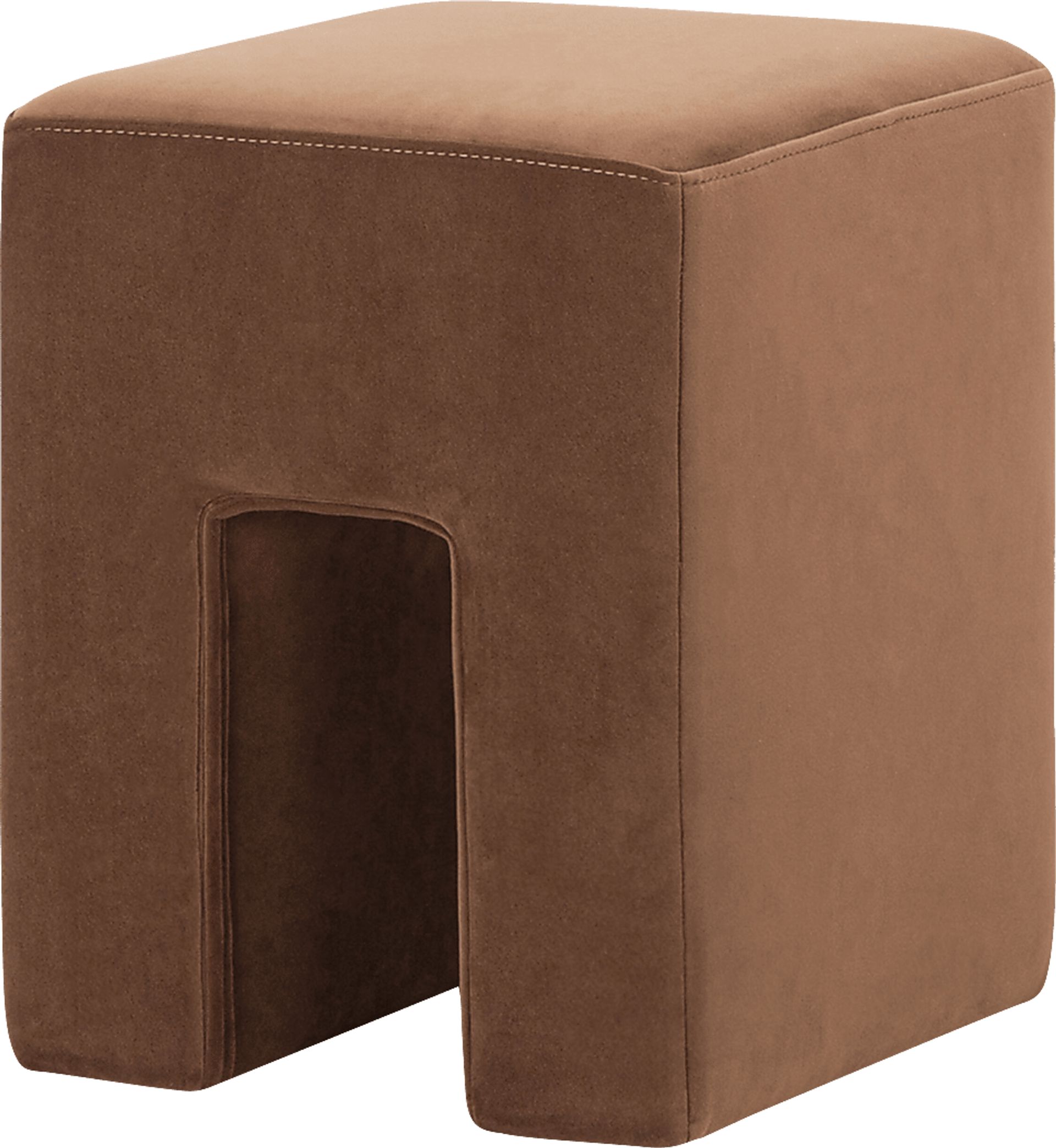 Hadria Brown Ottoman - Image 1
