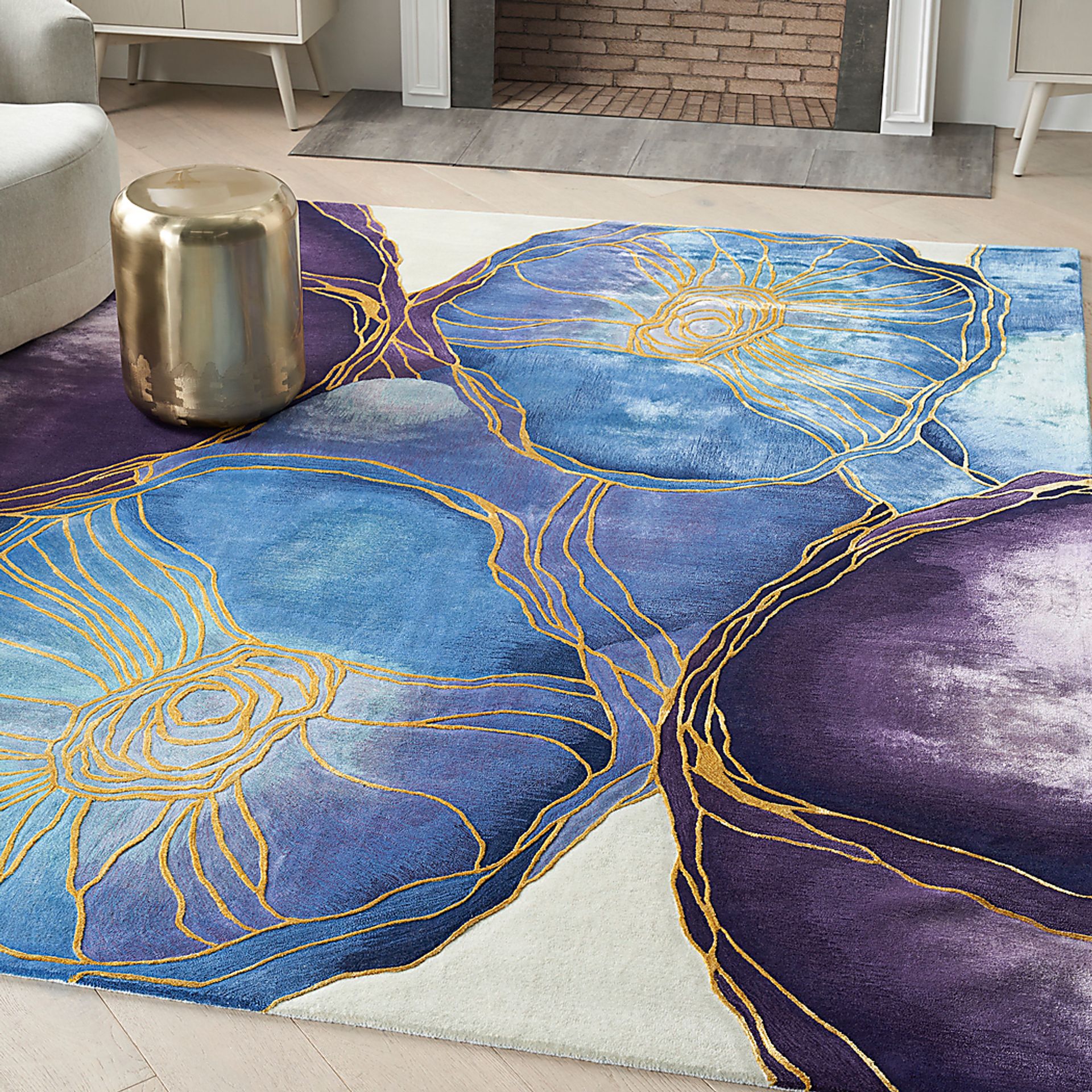 Haebao Blue/Gold 5'6 x 7'5 Rug - Image 2