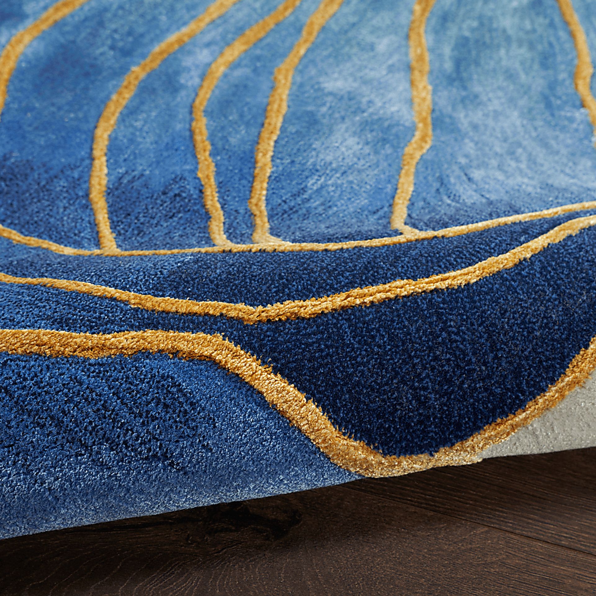 Haebao Blue/Gold 5'6 x 7'5 Rug - Image 9