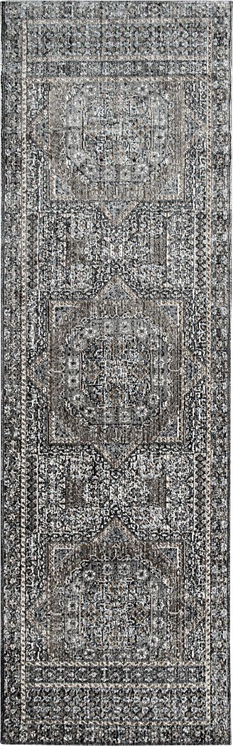 Haertley Charcoal 2'6 x 7'10 Runner Rug