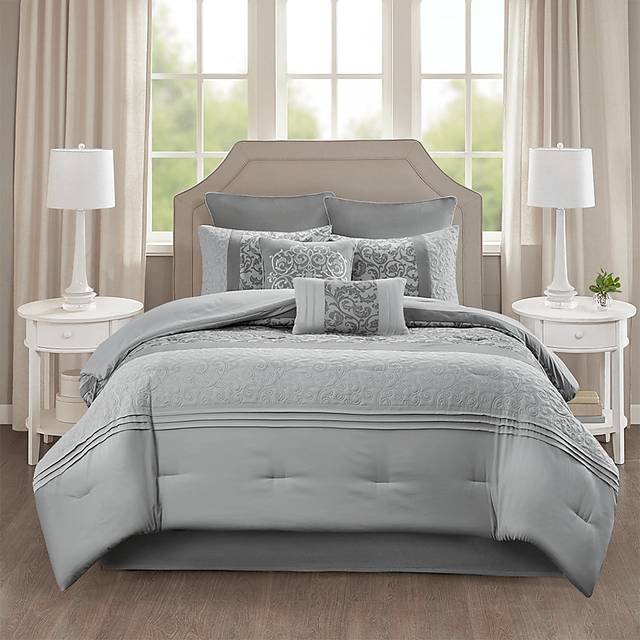 Hafnor Gray 8 Pc California King Comforter Set - Thumbnail - Image 3