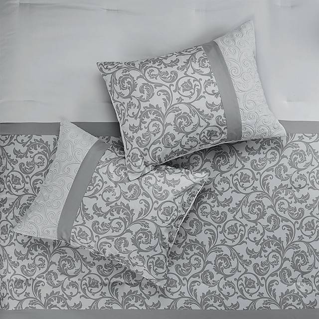 Hafnor Gray 8 Pc California King Comforter Set - Thumbnail - Image 4