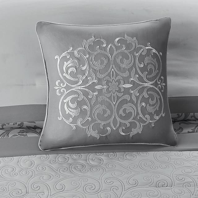 Hafnor Gray 8 Pc California King Comforter Set - Thumbnail - Image 8