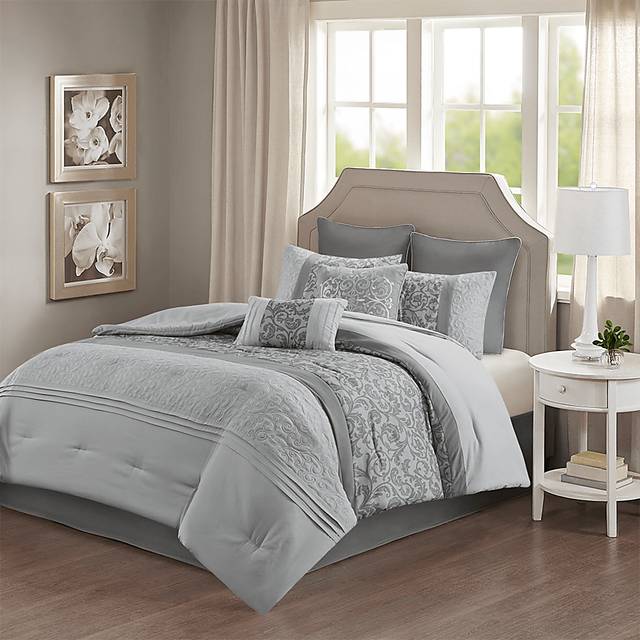 Hafnor Gray 8 Pc California King Comforter Set - Thumbnail - Image 1