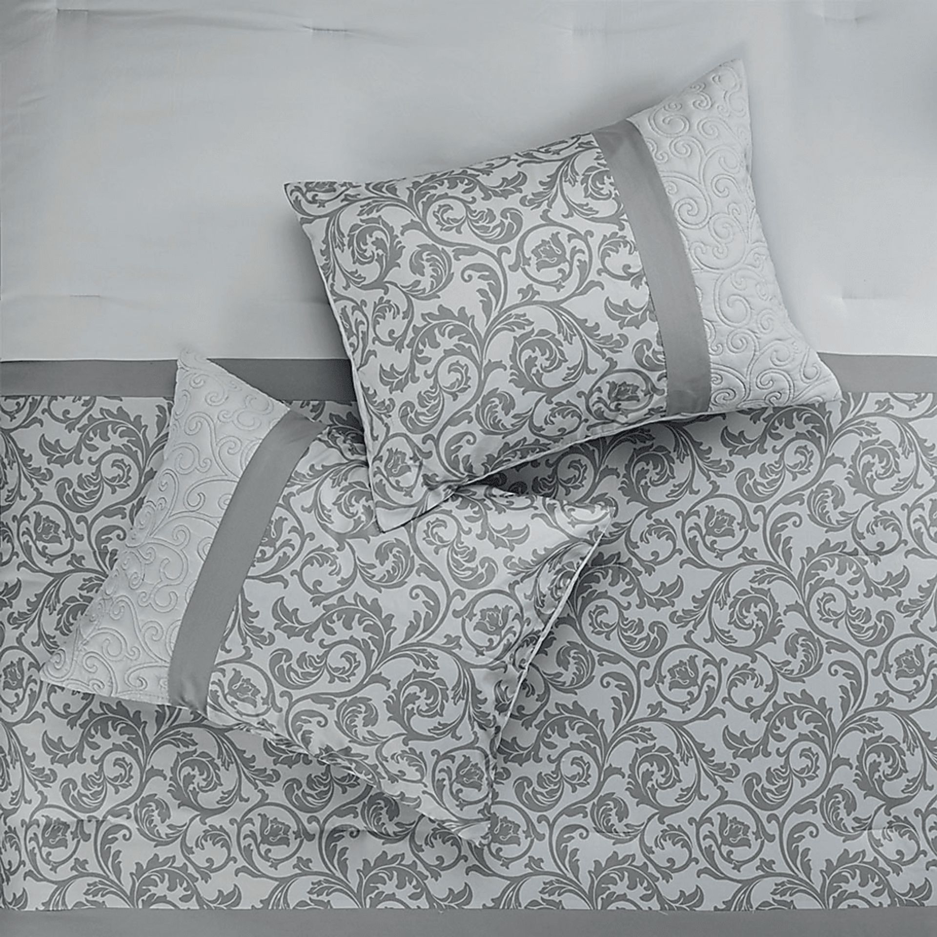 Hafnor Gray 8 Pc King Comforter Set - Image 4