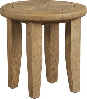 Round Cambridge-Casual Solid Wood Baytown Folding Side Table Natural Oak 