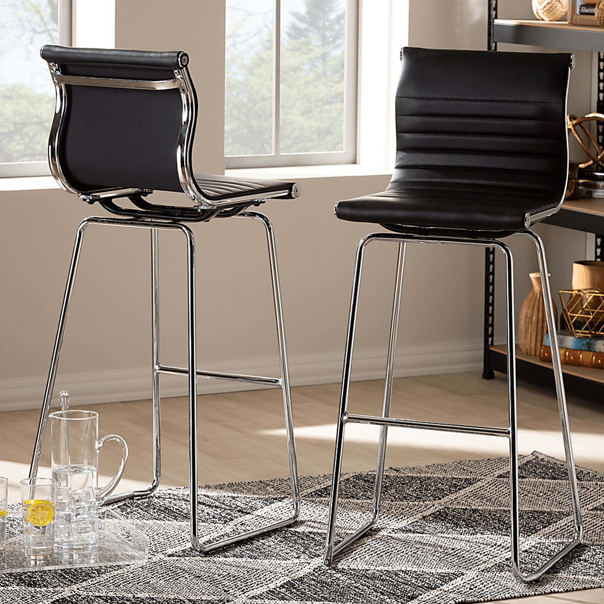 Hainlin Black Counter Height Stool, Set of 2 - Image 3