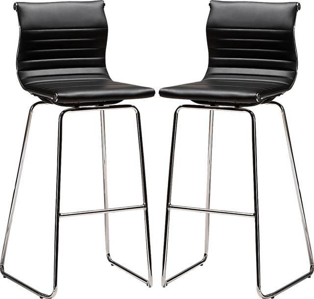 Hainlin Black Counter Height Stool, Set of 2 - Thumbnail - Image 1