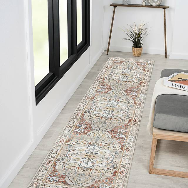 Haisam Rust/Ivory 2'6 x 8' Runner Rug - Thumbnail - Image 2