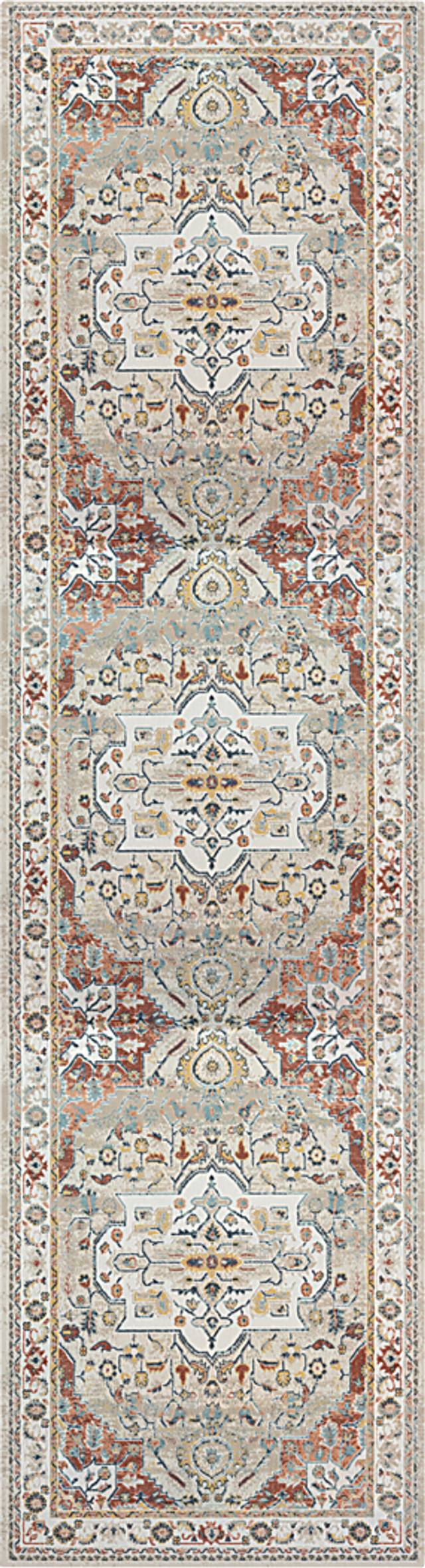 Haisam Rust/Ivory 2'6 x 8' Runner Rug - Thumbnail - Image 1