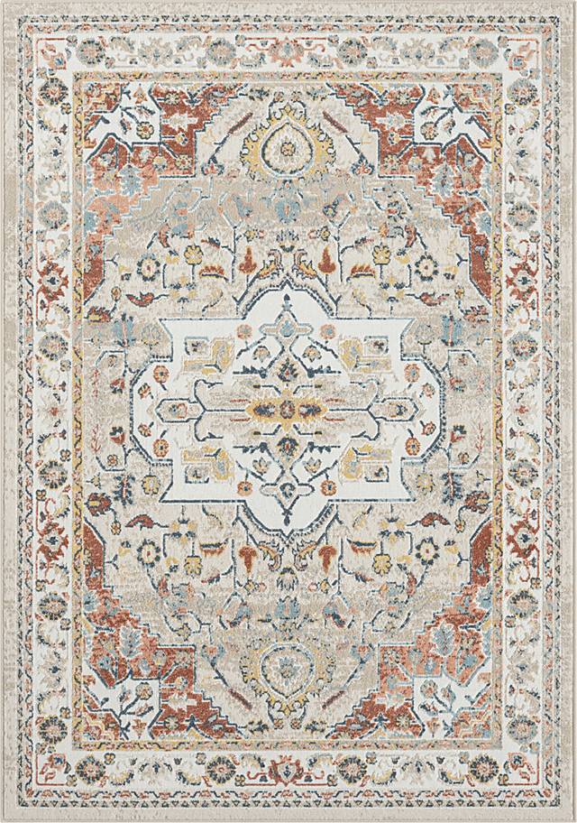Haisam Rust/Ivory 5'3 x 7'6 Rug - Thumbnail - Image 1