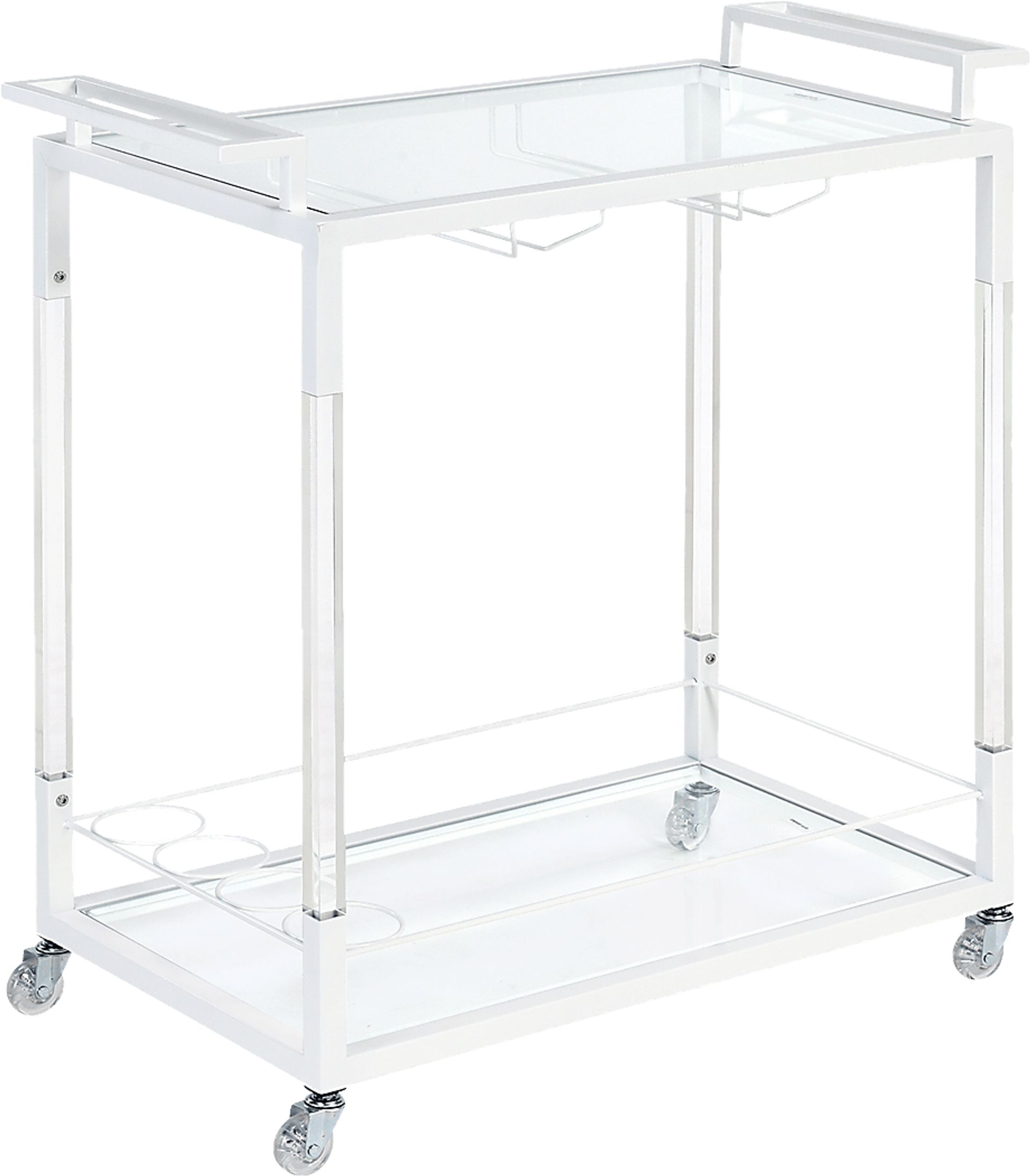 Haislip White Bar Cart - Image 4