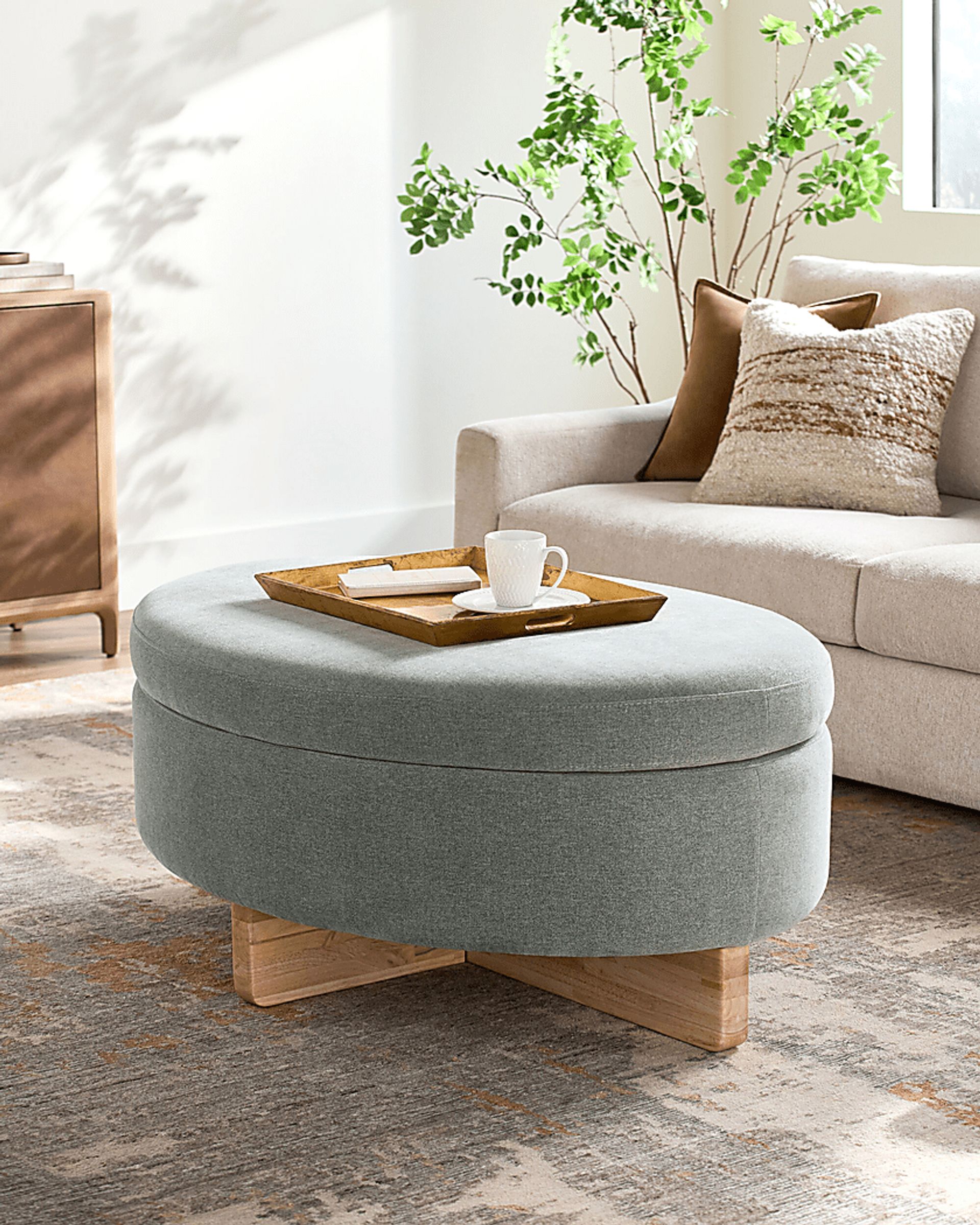 Hakam Teal Storage Ottoman - Image 2