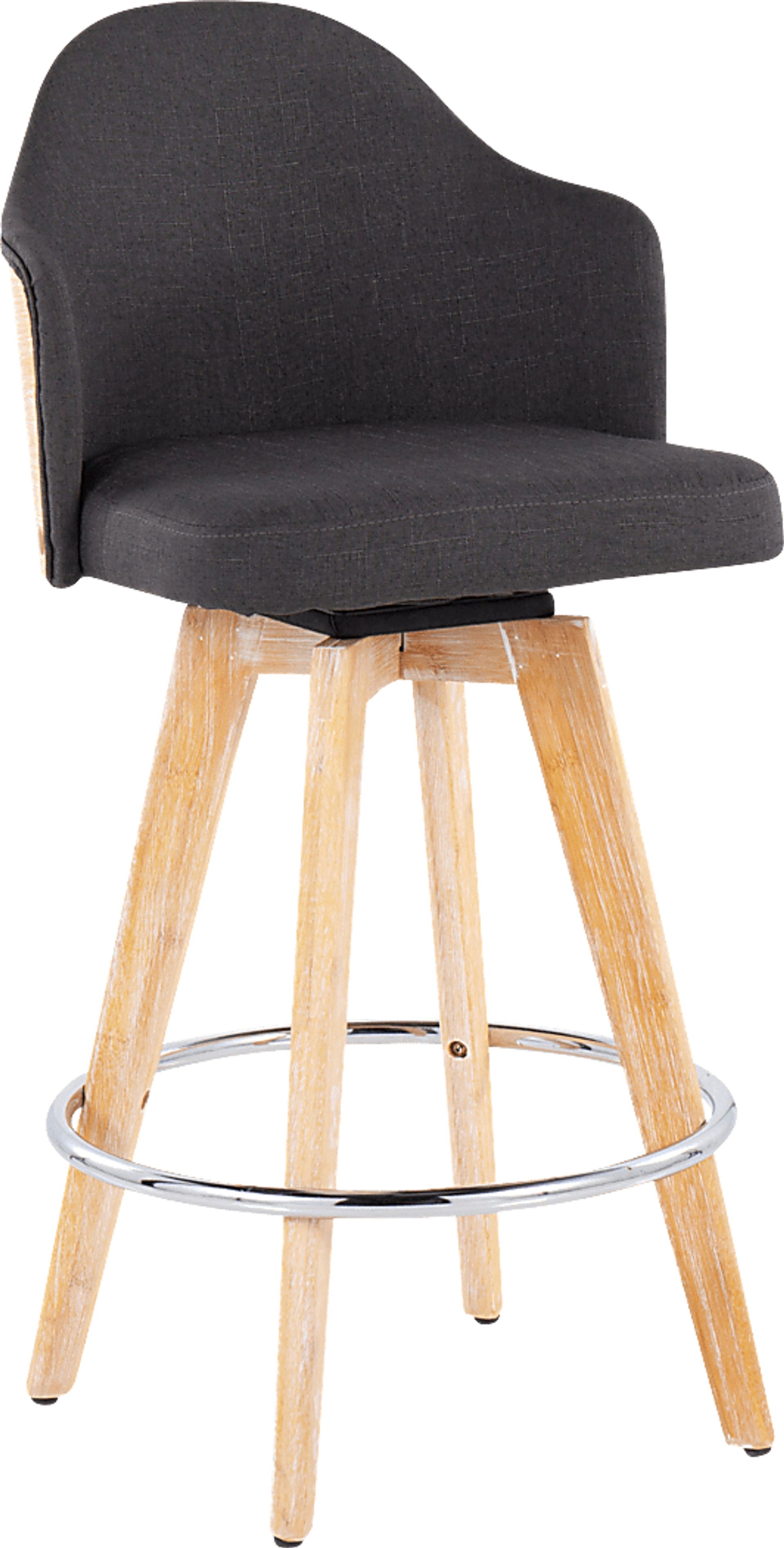 Hakea Charcoal Counter Height Stool, Set of 2 - Image 2