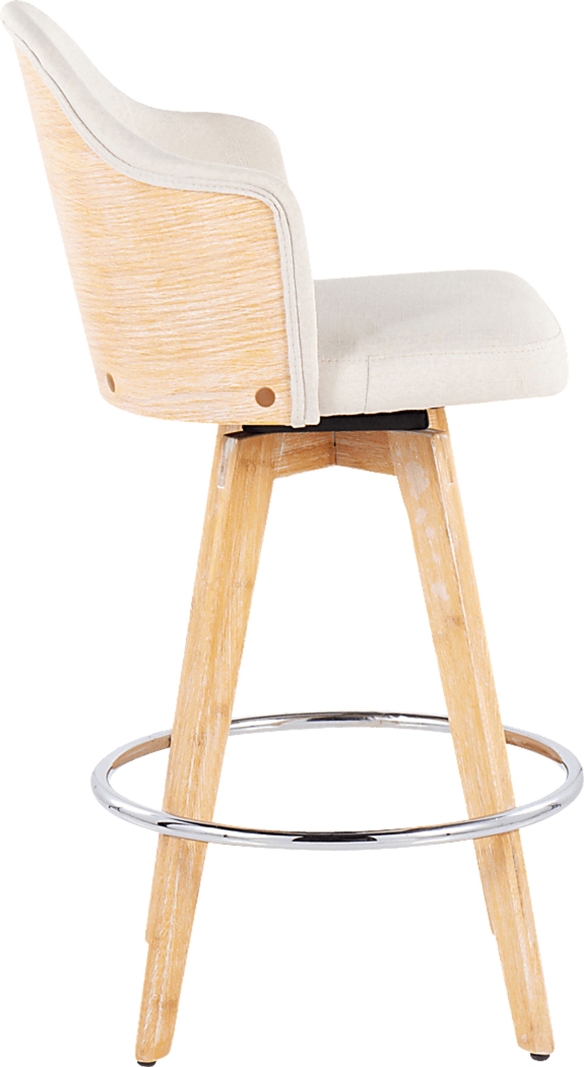 Hakea Cream Counter Height Stool, Set of 2 - Image 3