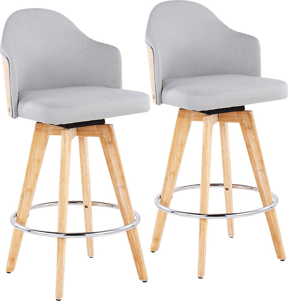 Hakea Light Gray Counter Height Stool, Set of 2