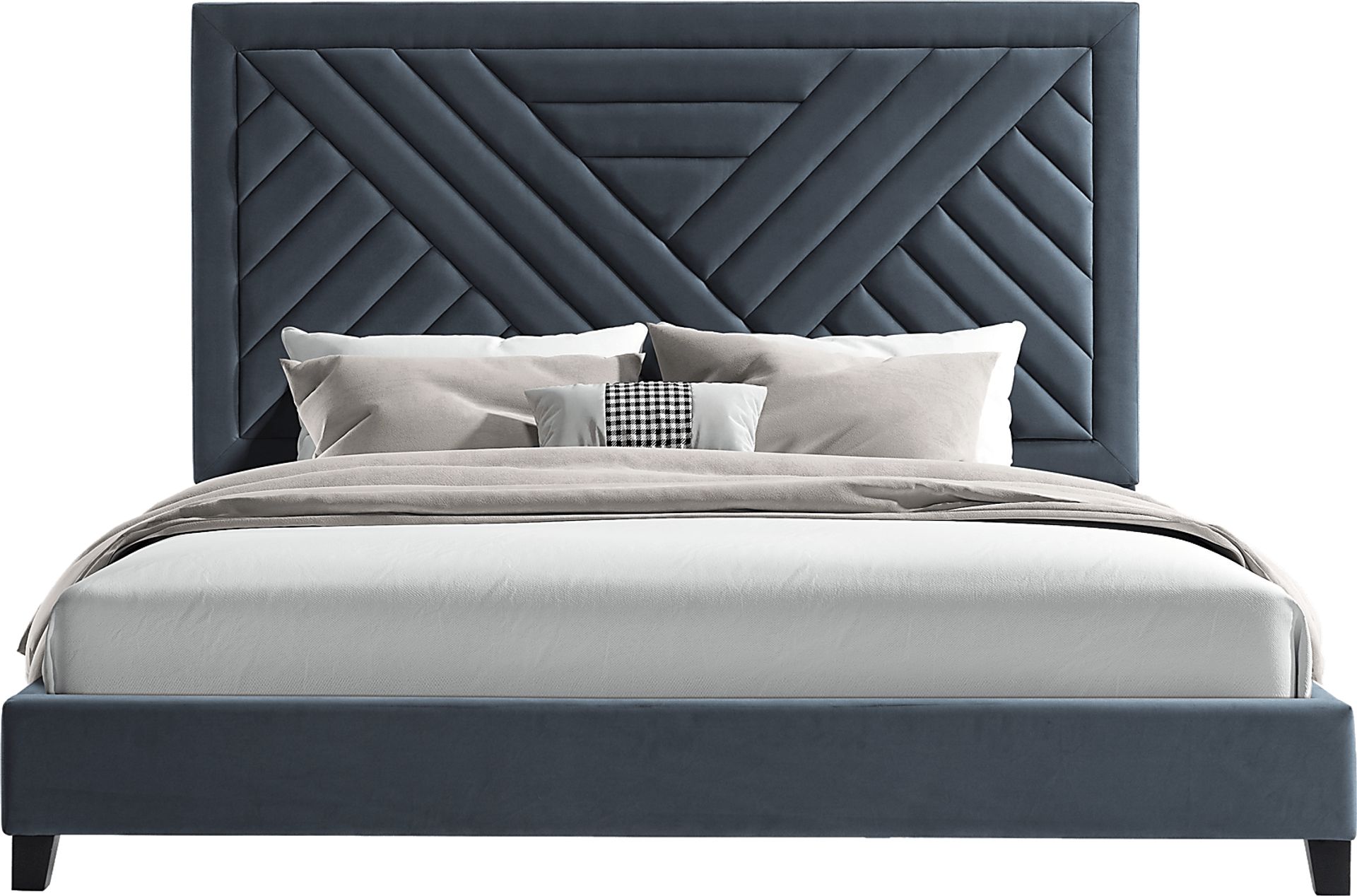 Halbeck Charcoal 3 Pc King Upholstered Bed - Image 1