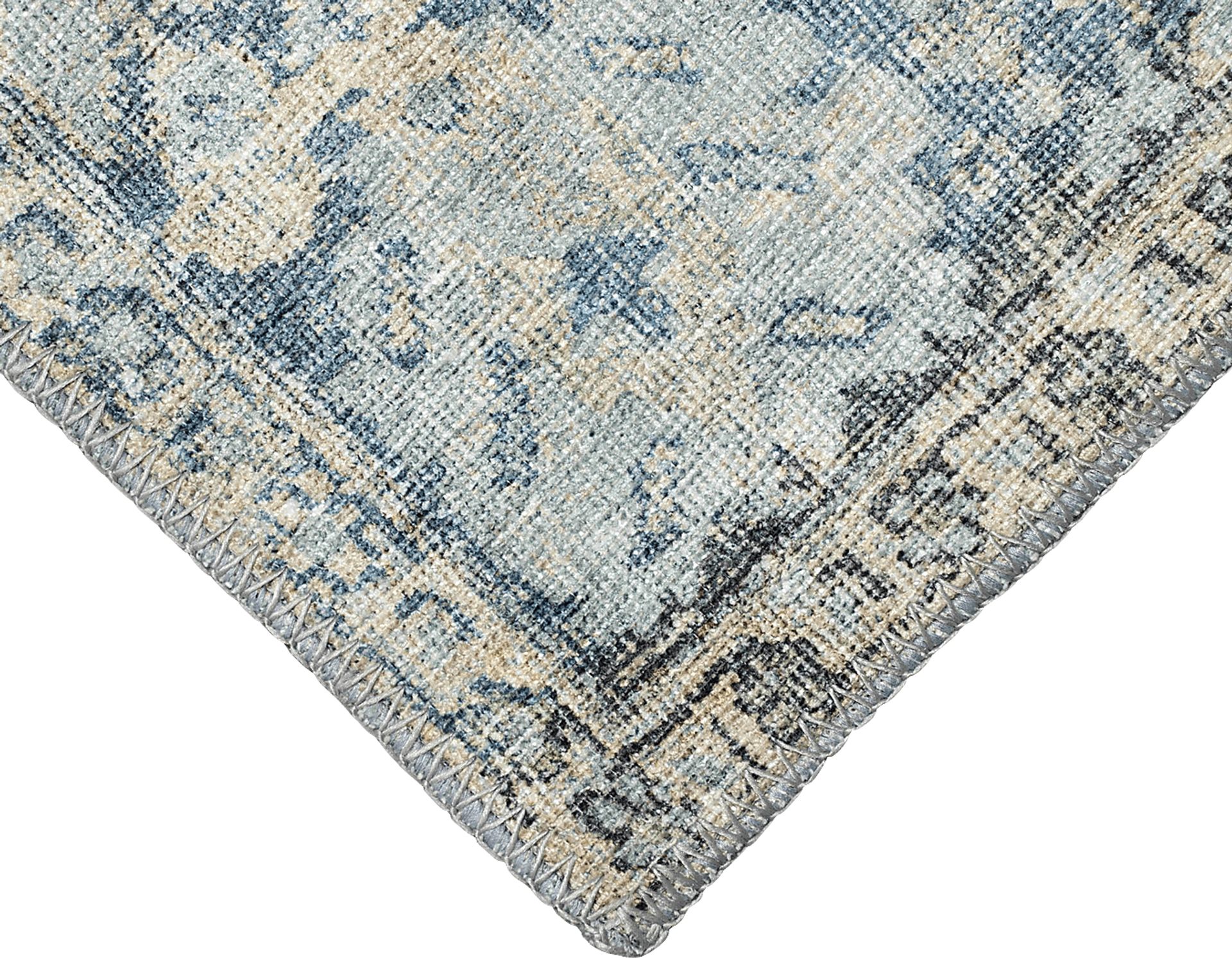 Haldia Blue 7'6 x 9'6 Machine Washable Rug - Image 6