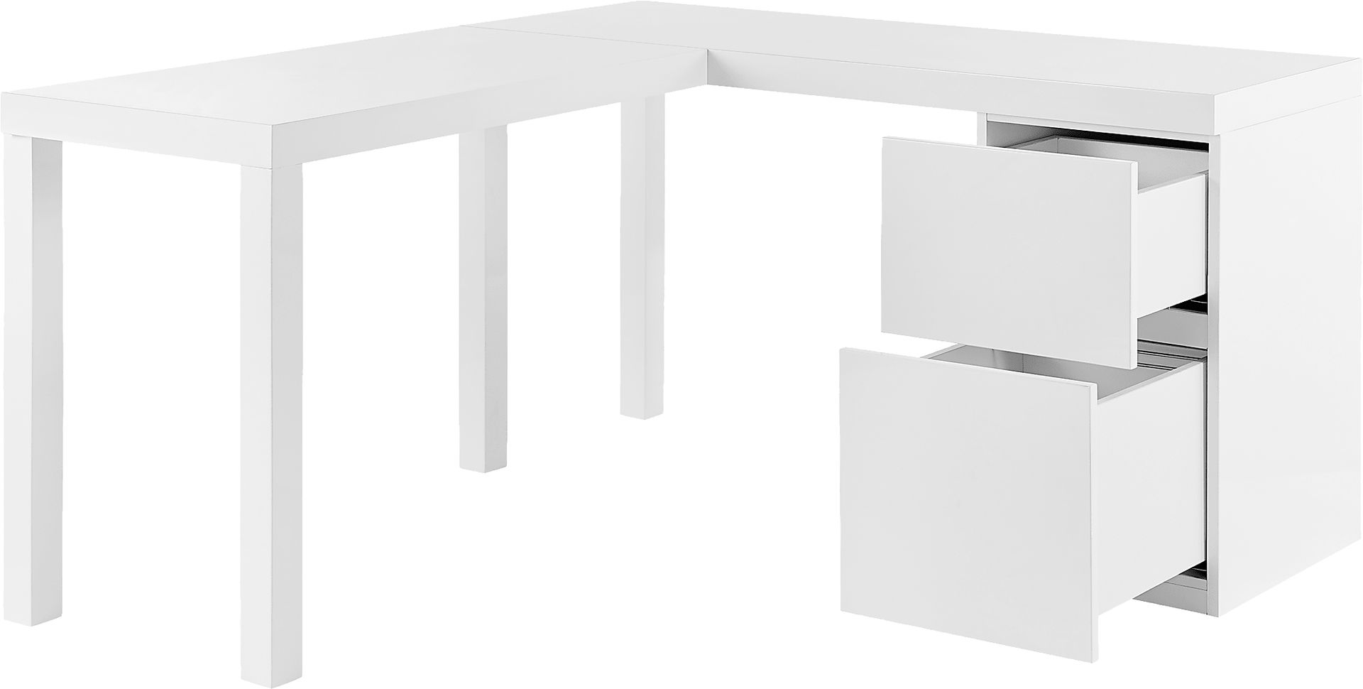 Halesia White L-Desk - Image 3